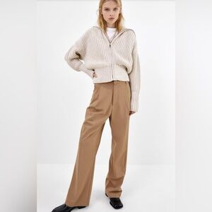 Zara Wide Leg Trousers/Pants in Camel